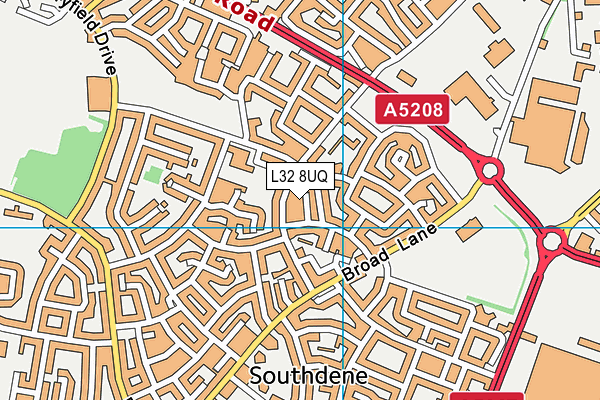 L32 8UQ map - OS VectorMap District (Ordnance Survey) L32 8UQ map - OS VectorMap District (Ordnance Survey)