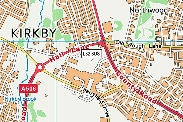 L32 8US map - OS VectorMap District (Ordnance Survey) L32 8US map - OS VectorMap District (Ordnance Survey)