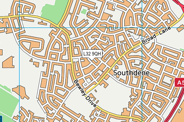 L32 9QH map - OS VectorMap District (Ordnance Survey) L32 9QH map - OS VectorMap District (Ordnance Survey)