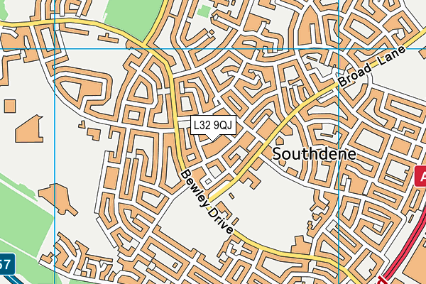 L32 9QJ map - OS VectorMap District (Ordnance Survey) L32 9QJ map - OS VectorMap District (Ordnance Survey)