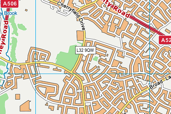 L32 9QW map - OS VectorMap District (Ordnance Survey) L32 9QW map - OS VectorMap District (Ordnance Survey)