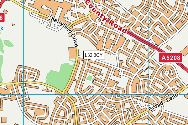 L32 9QY map - OS VectorMap District (Ordnance Survey) L32 9QY map - OS VectorMap District (Ordnance Survey)