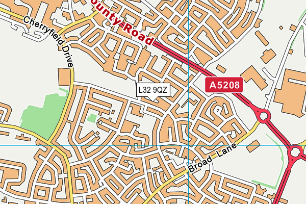 L32 9QZ map - OS VectorMap District (Ordnance Survey) L32 9QZ map - OS VectorMap District (Ordnance Survey)