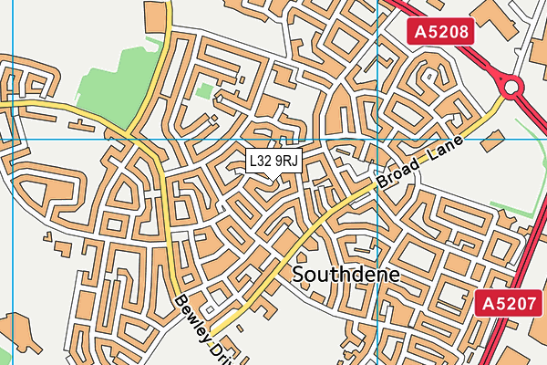 L32 9RJ map - OS VectorMap District (Ordnance Survey) L32 9RJ map - OS VectorMap District (Ordnance Survey)