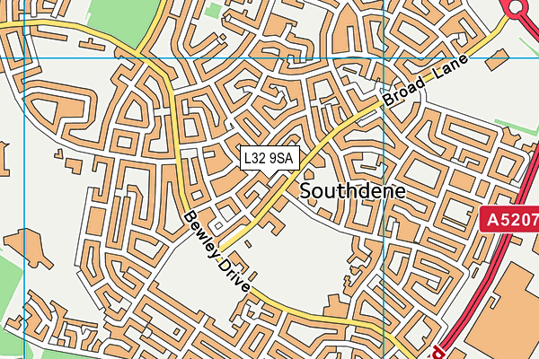 L32 9SA map - OS VectorMap District (Ordnance Survey) L32 9SA map - OS VectorMap District (Ordnance Survey)