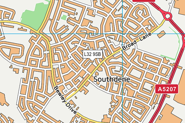 L32 9SB map - OS VectorMap District (Ordnance Survey) L32 9SB map - OS VectorMap District (Ordnance Survey)