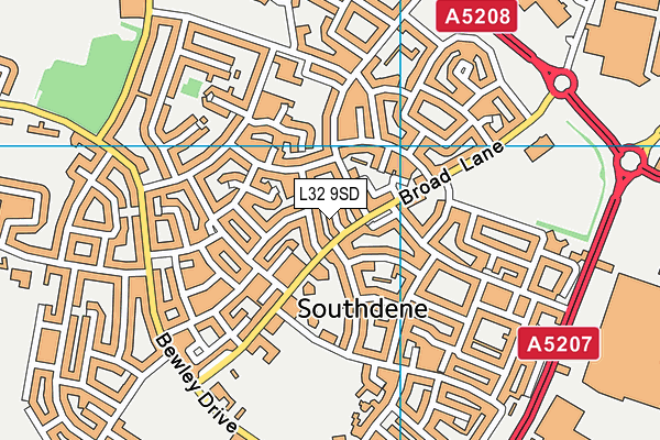 L32 9SD map - OS VectorMap District (Ordnance Survey) L32 9SD map - OS VectorMap District (Ordnance Survey)