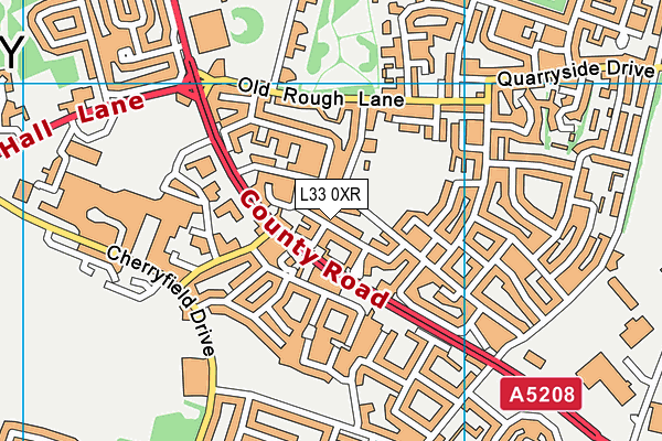 L33 0XR map - OS VectorMap District (Ordnance Survey)
