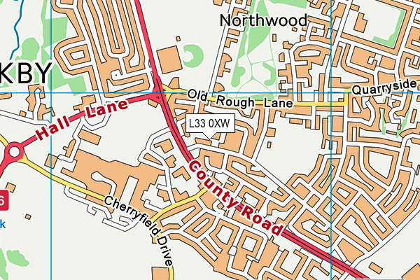 L33 0XW map - OS VectorMap District (Ordnance Survey) L33 0XW map - OS VectorMap District (Ordnance Survey)