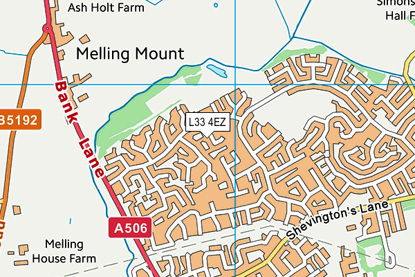L33 4EZ map - OS VectorMap District (Ordnance Survey) L33 4EZ map - OS VectorMap District (Ordnance Survey)