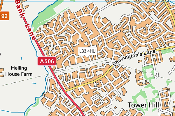 L33 4HU map - OS VectorMap District (Ordnance Survey) L33 4HU map - OS VectorMap District (Ordnance Survey)