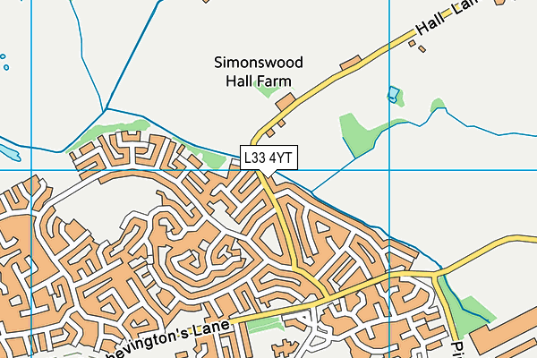 L33 4YT map - OS VectorMap District (Ordnance Survey) L33 4YT map - OS VectorMap District (Ordnance Survey)