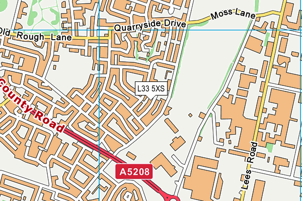 L33 5XS map - OS VectorMap District (Ordnance Survey) L33 5XS map - OS VectorMap District (Ordnance Survey)