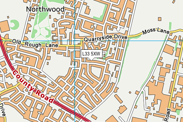 L33 5XW map - OS VectorMap District (Ordnance Survey) L33 5XW map - OS VectorMap District (Ordnance Survey)