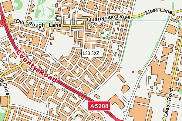 L33 5XZ map - OS VectorMap District (Ordnance Survey) L33 5XZ map - OS VectorMap District (Ordnance Survey)