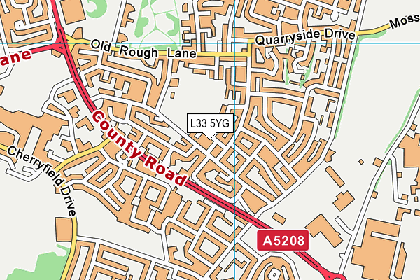 L33 5YG map - OS VectorMap District (Ordnance Survey) L33 5YG map - OS VectorMap District (Ordnance Survey)