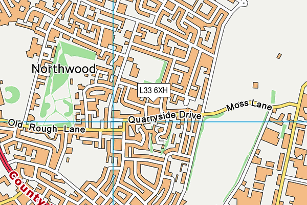 L33 6XH map - OS VectorMap District (Ordnance Survey) L33 6XH map - OS VectorMap District (Ordnance Survey)