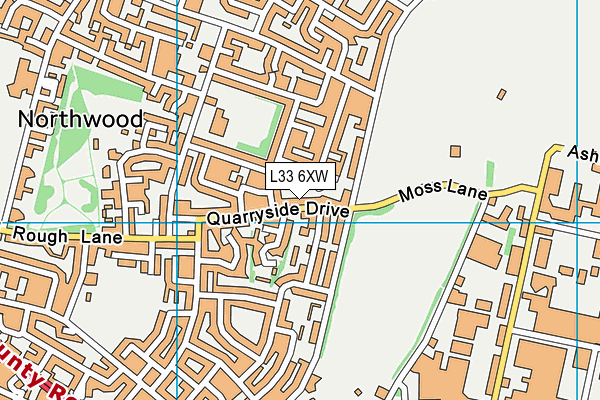 L33 6XW map - OS VectorMap District (Ordnance Survey) L33 6XW map - OS VectorMap District (Ordnance Survey)