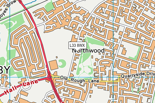 L33 8WX map - OS VectorMap District (Ordnance Survey) L33 8WX map - OS VectorMap District (Ordnance Survey)