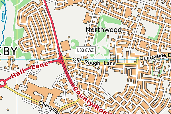 L33 8WZ map - OS VectorMap District (Ordnance Survey) L33 8WZ map - OS VectorMap District (Ordnance Survey)