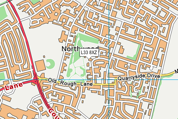 L33 8XZ map - OS VectorMap District (Ordnance Survey) L33 8XZ map - OS VectorMap District (Ordnance Survey)