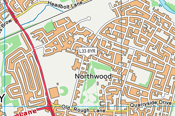 L33 8YR map - OS VectorMap District (Ordnance Survey) L33 8YR map - OS VectorMap District (Ordnance Survey)