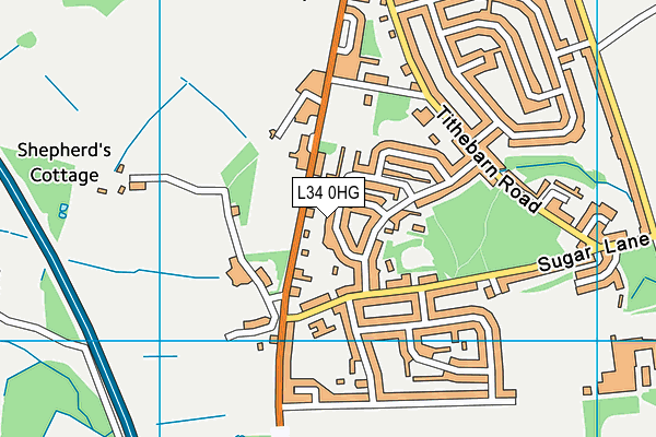 L34 0HG map - OS VectorMap District (Ordnance Survey) L34 0HG map - OS VectorMap District (Ordnance Survey)