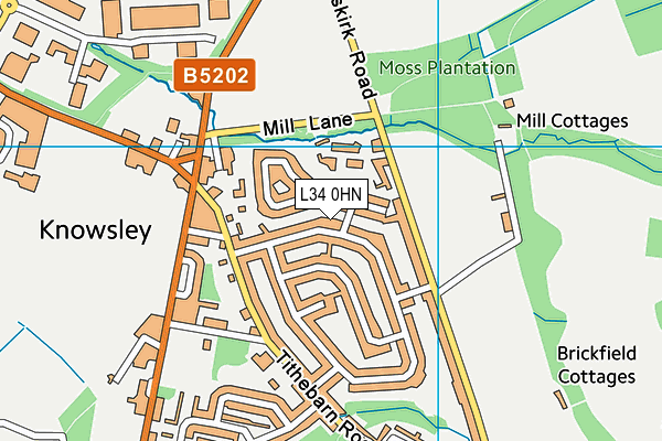 L34 0HN map - OS VectorMap District (Ordnance Survey) L34 0HN map - OS VectorMap District (Ordnance Survey)