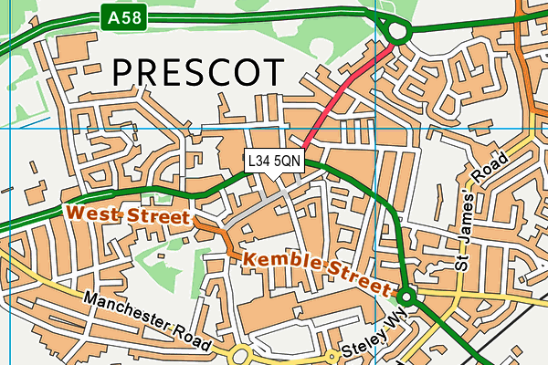 L34 5QN map - OS VectorMap District (Ordnance Survey)