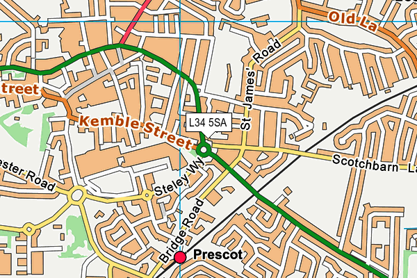 L34 5SA map - OS VectorMap District (Ordnance Survey) L34 5SA map - OS VectorMap District (Ordnance Survey)