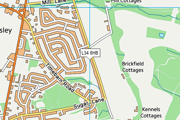L34 8HB map - OS VectorMap District (Ordnance Survey) L34 8HB map - OS VectorMap District (Ordnance Survey)
