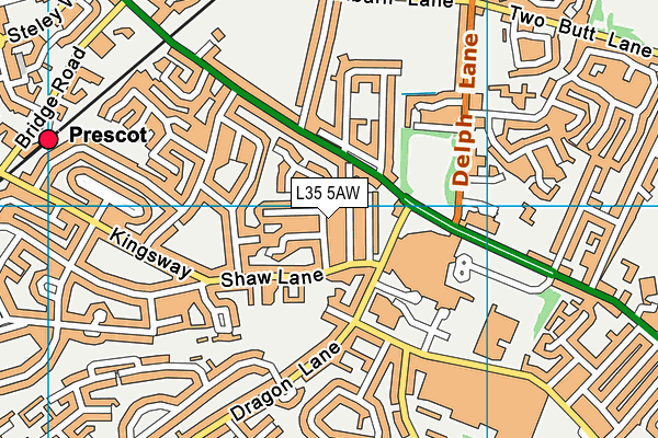L35 5AW map - OS VectorMap District (Ordnance Survey) L35 5AW map - OS VectorMap District (Ordnance Survey)