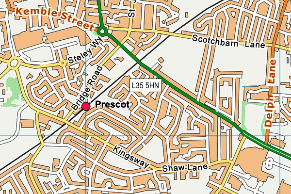 L35 5HN map - OS VectorMap District (Ordnance Survey) L35 5HN map - OS VectorMap District (Ordnance Survey)