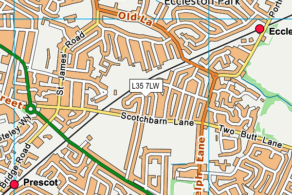 L35 7LW map - OS VectorMap District (Ordnance Survey) L35 7LW map - OS VectorMap District (Ordnance Survey)