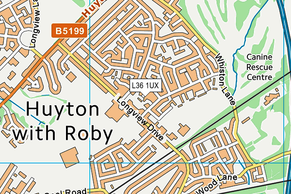 L36 1UX map - OS VectorMap District (Ordnance Survey)