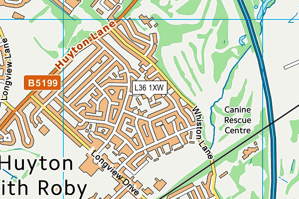 L36 1XW map - OS VectorMap District (Ordnance Survey) L36 1XW map - OS VectorMap District (Ordnance Survey)