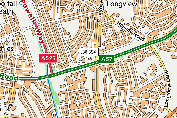 L36 3SX map - OS VectorMap District (Ordnance Survey) L36 3SX map - OS VectorMap District (Ordnance Survey)