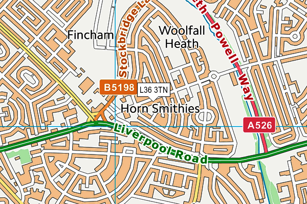 L36 3TN map - OS VectorMap District (Ordnance Survey) L36 3TN map - OS VectorMap District (Ordnance Survey)