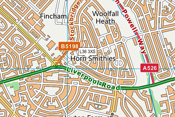 L36 3XS map - OS VectorMap District (Ordnance Survey) L36 3XS map - OS VectorMap District (Ordnance Survey)