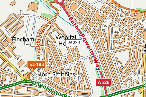 L36 3XU map - OS VectorMap District (Ordnance Survey) L36 3XU map - OS VectorMap District (Ordnance Survey)