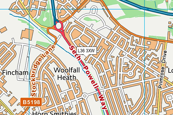 L36 3XW map - OS VectorMap District (Ordnance Survey) L36 3XW map - OS VectorMap District (Ordnance Survey)