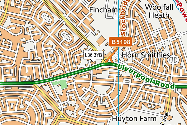 L36 3YB map - OS VectorMap District (Ordnance Survey) L36 3YB map - OS VectorMap District (Ordnance Survey)