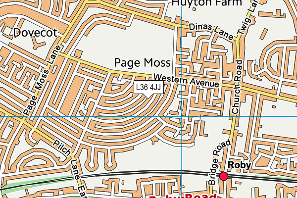 L36 4JJ map - OS VectorMap District (Ordnance Survey) L36 4JJ map - OS VectorMap District (Ordnance Survey)