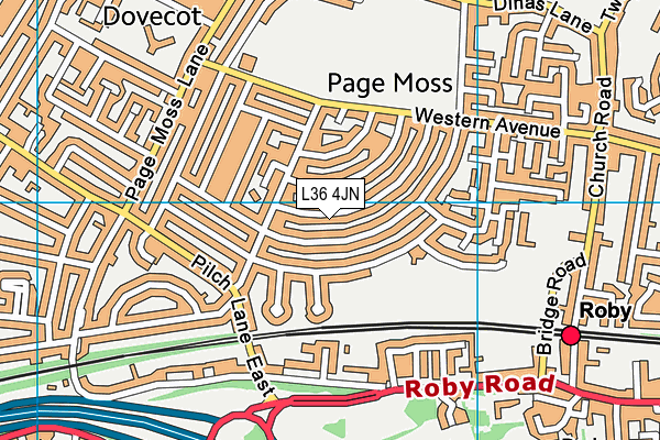 L36 4JN map - OS VectorMap District (Ordnance Survey) L36 4JN map - OS VectorMap District (Ordnance Survey)
