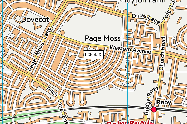 L36 4JX map - OS VectorMap District (Ordnance Survey) L36 4JX map - OS VectorMap District (Ordnance Survey)