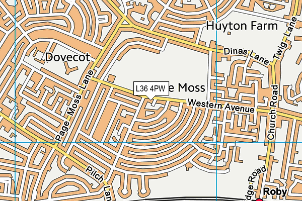 L36 4PW map - OS VectorMap District (Ordnance Survey) L36 4PW map - OS VectorMap District (Ordnance Survey)
