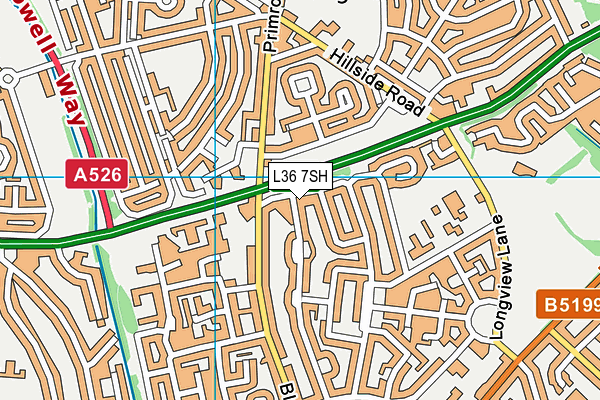 L36 7SH map - OS VectorMap District (Ordnance Survey) L36 7SH map - OS VectorMap District (Ordnance Survey)