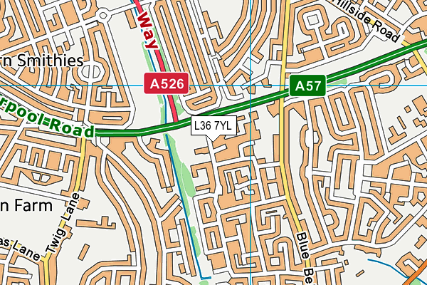 L36 7YL map - OS VectorMap District (Ordnance Survey) L36 7YL map - OS VectorMap District (Ordnance Survey)