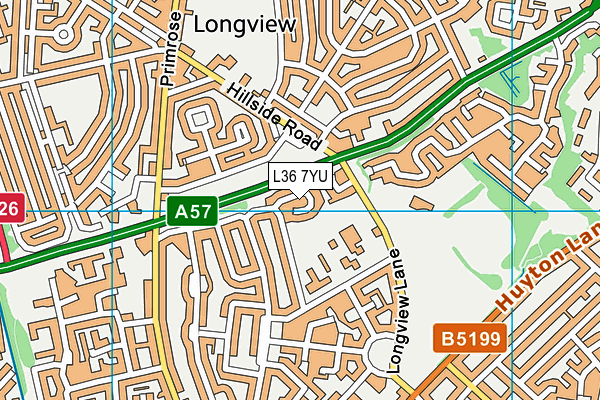 L36 7YU map - OS VectorMap District (Ordnance Survey) L36 7YU map - OS VectorMap District (Ordnance Survey)