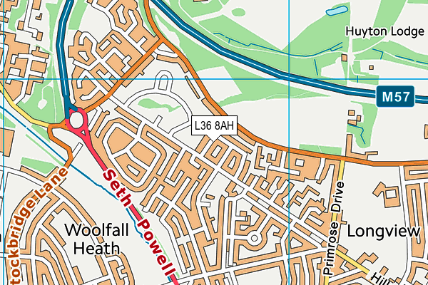 L36 8AH map - OS VectorMap District (Ordnance Survey) L36 8AH map - OS VectorMap District (Ordnance Survey)